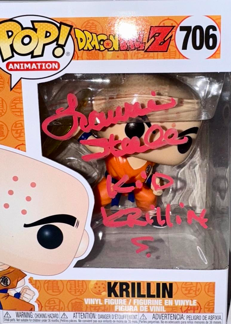 Laurie Steele Signed Funko Pop #706 "Krillin" (Dragonball Z) - OC Celebrity Marketing